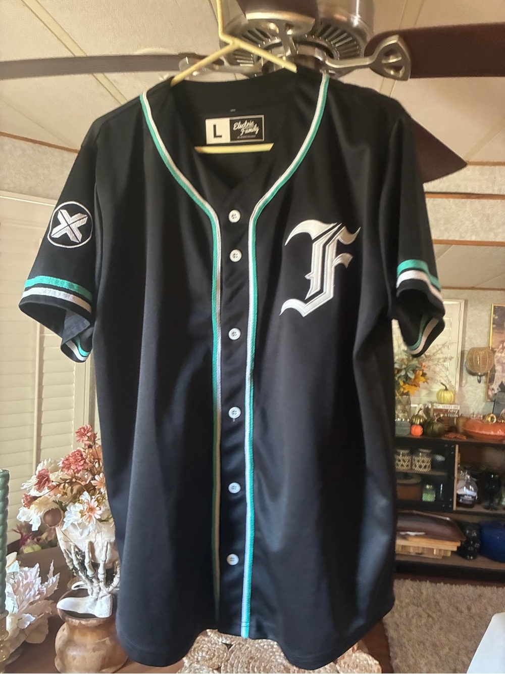 Electric Family Jersey teal and black L